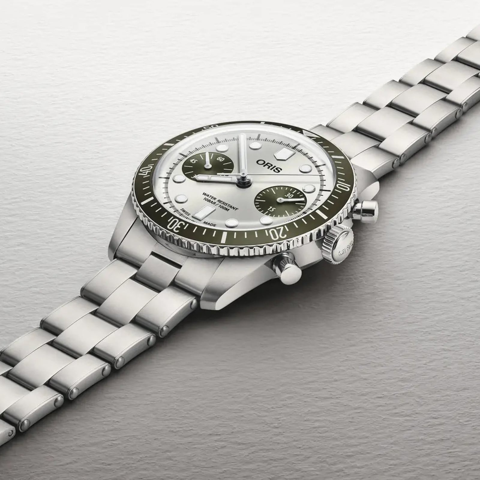 Oris Divers Sixty‑Five Chronograph 40mm Mens Watch Grey Stainless Steel