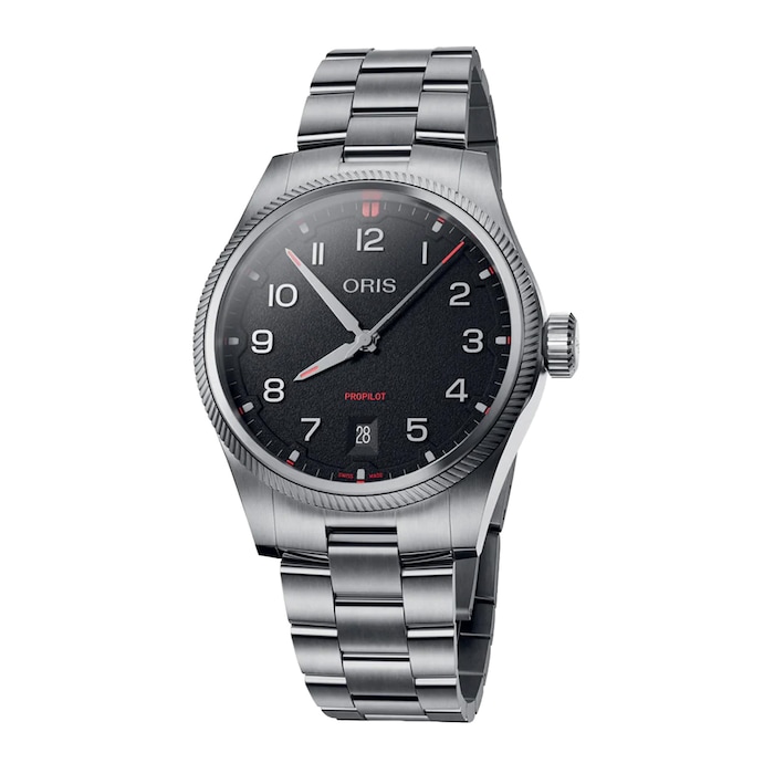 Oris Propilot Date 41mm Mens Watch Black Stainless Steel