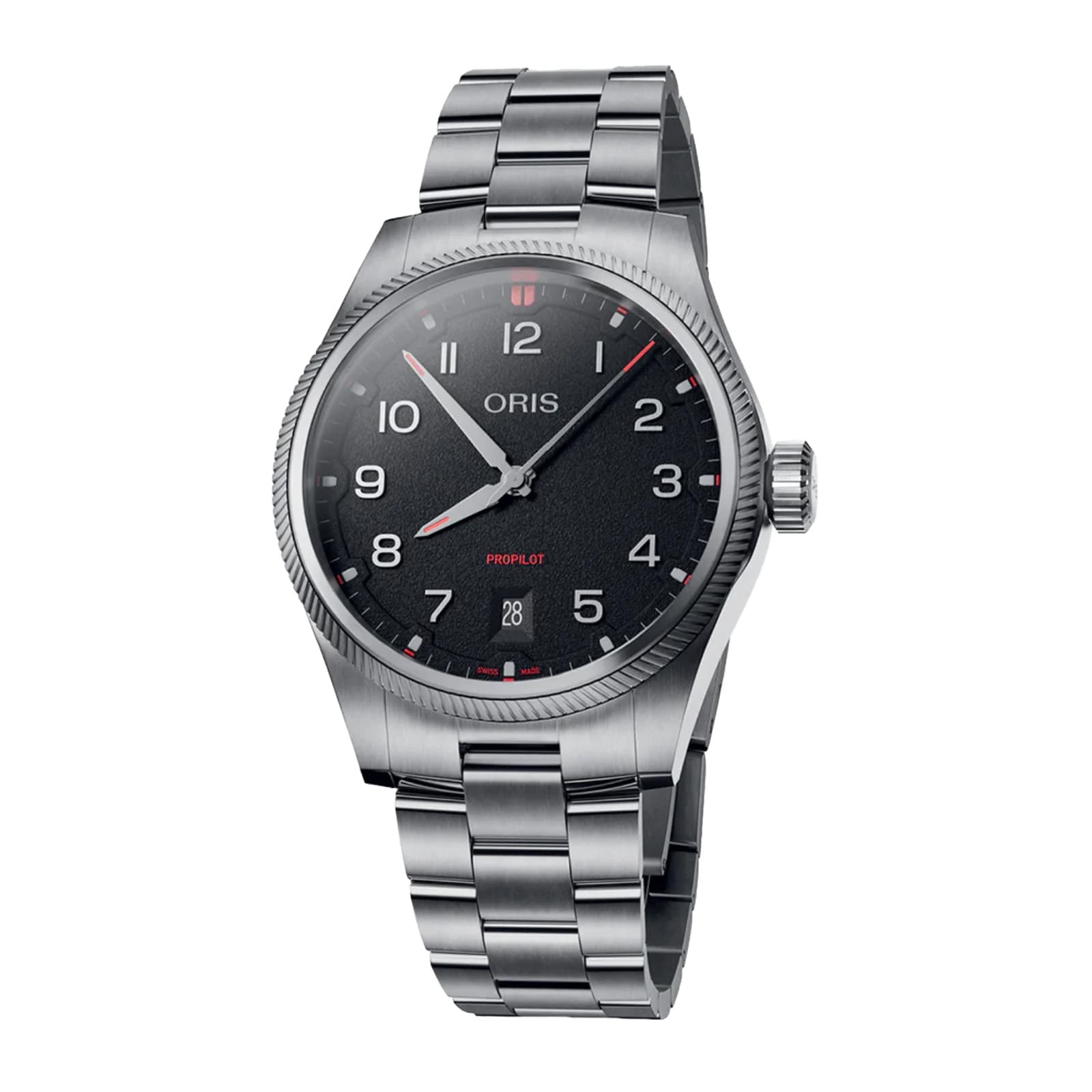 Oris Propilot Date 41mm Mens Watch Black Stainless Steel