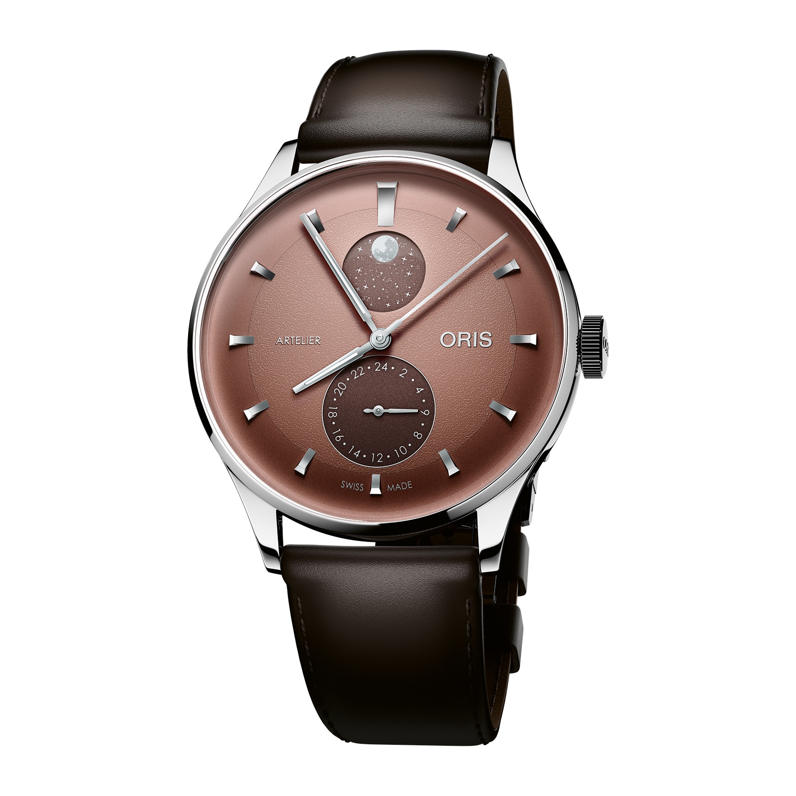 Oris Artelier Complication 39.5mm Mens Watch Brown Oris Artelier Complication 39.5mm Mens Watch Brown