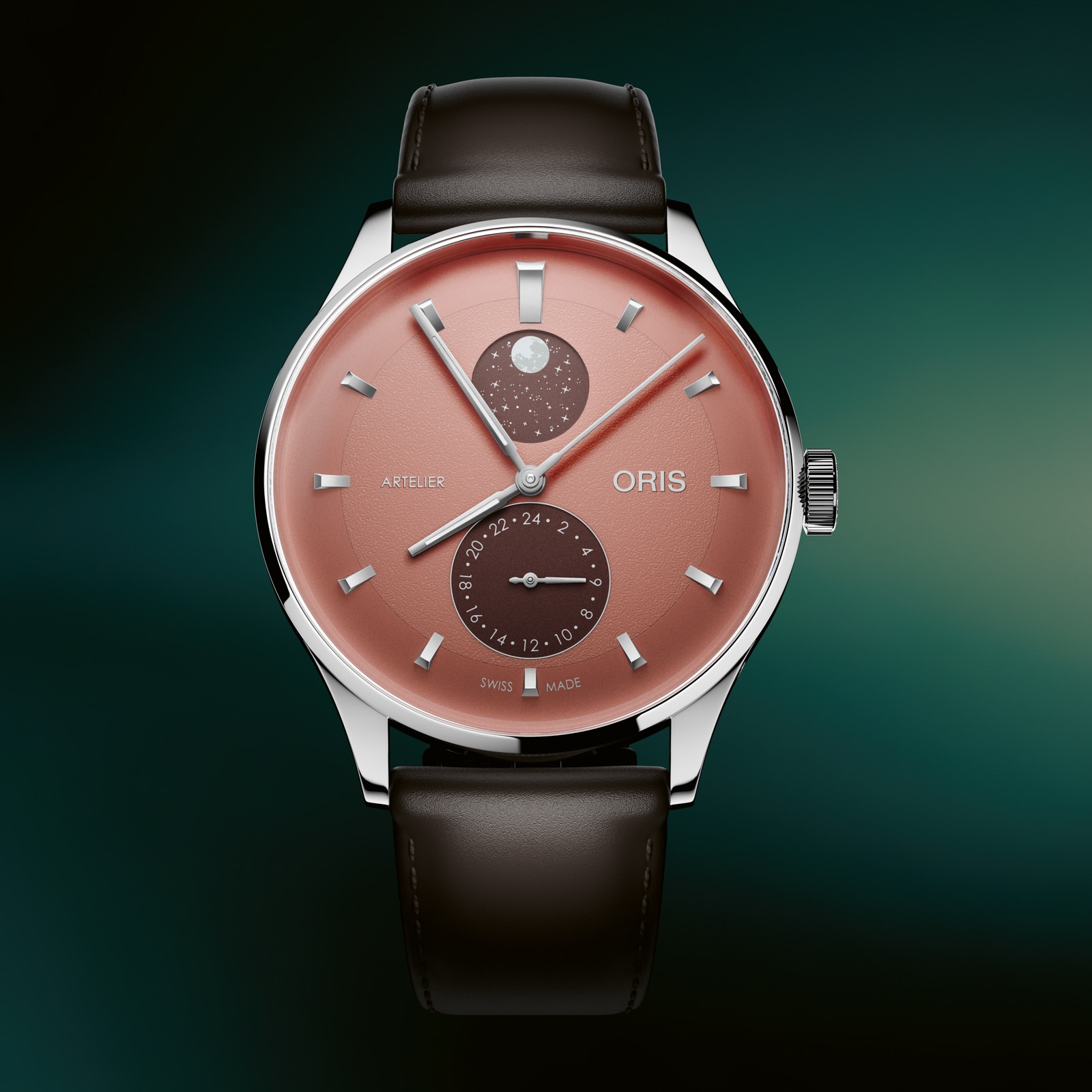 Oris Artelier Complication 39.5mm Mens Watch Brown Oris Artelier Complication 39.5mm Mens Watch Brown