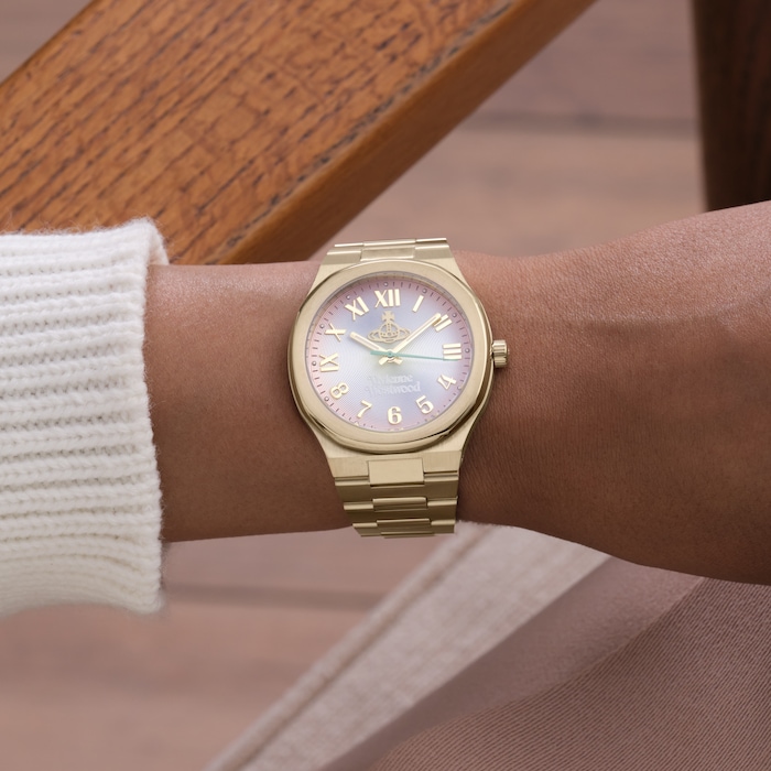 Vivienne Westwood Merton Yellow Gold Tone 38mm Ladies Watch