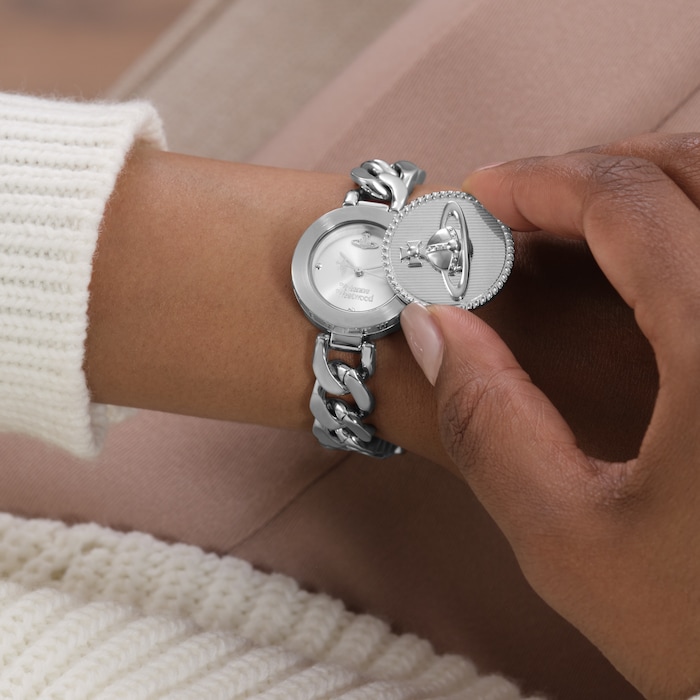 Vivienne Westwood Orb Button 25mm Ladies Watch Silver