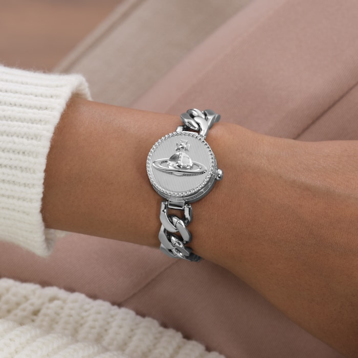 Vivienne Westwood Orb Button 25mm Ladies Watch Silver