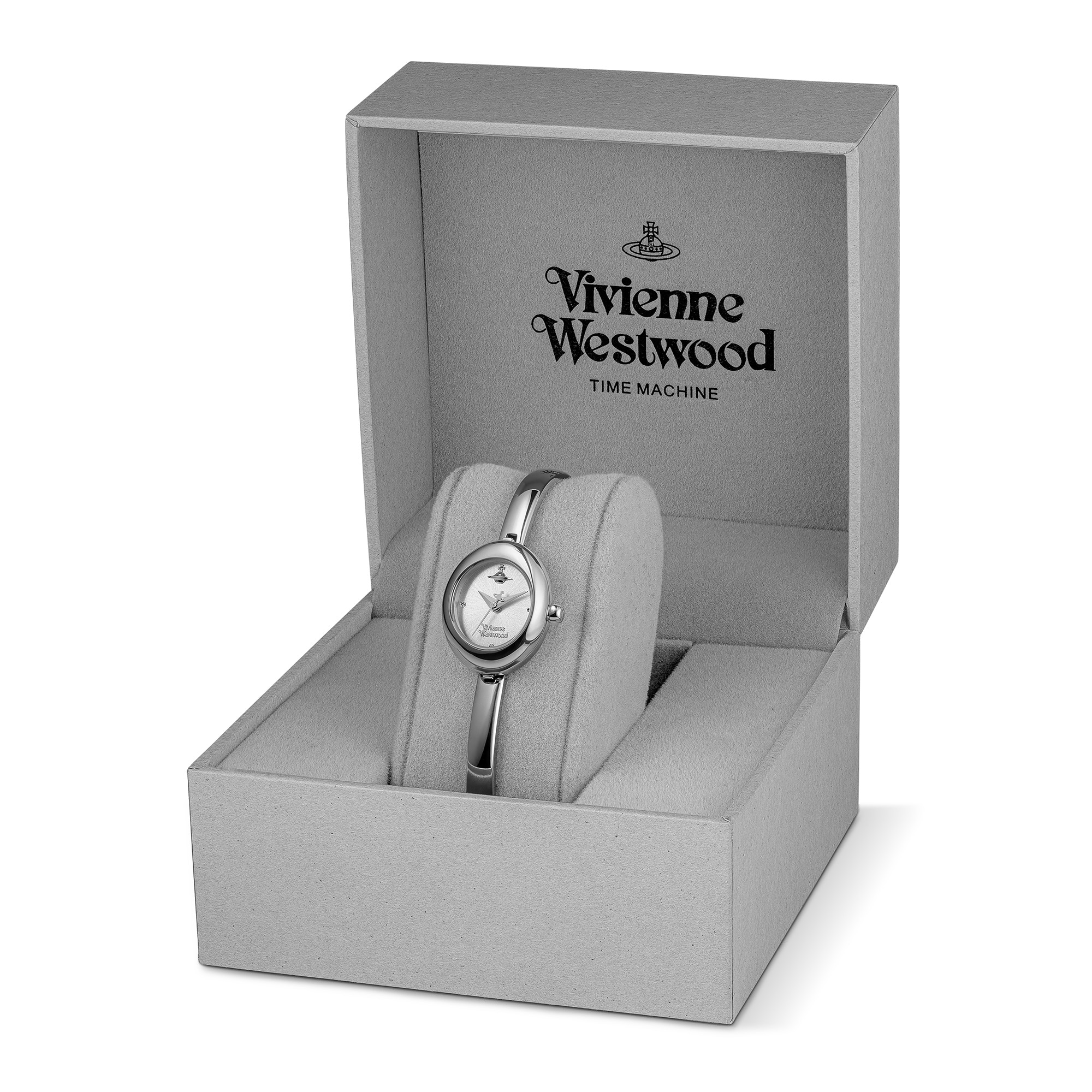 Vivienne Westwood Audley 22mm Ladies Bangle Watch Silver Dial Vivienne Westwood Audley 22mm Ladies Bangle Watch Silver Dial
