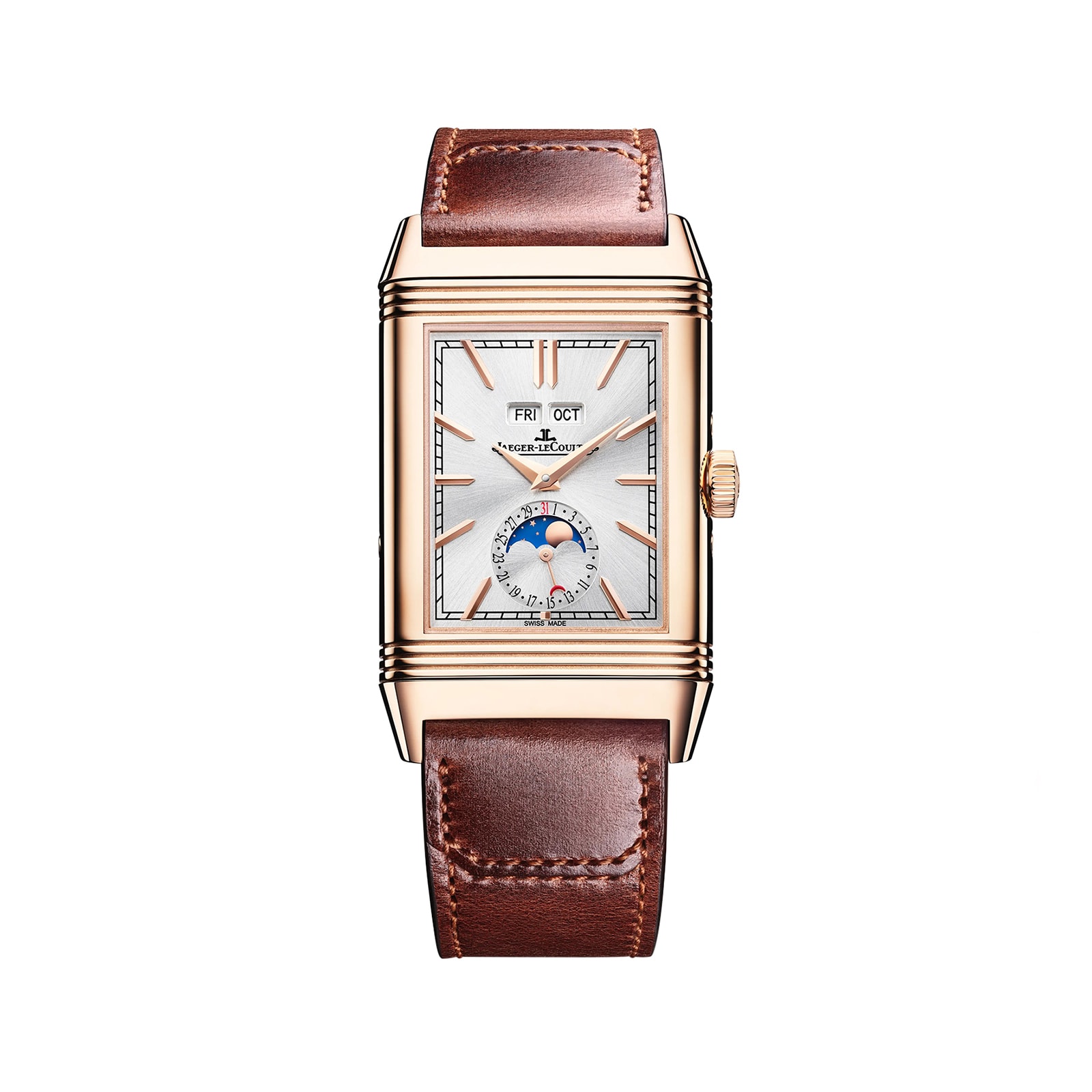 Jaeger-LeCoultre Reverso Tribute Duoface Calendar 49.4mm X 29.9mm Mens Watch Silver