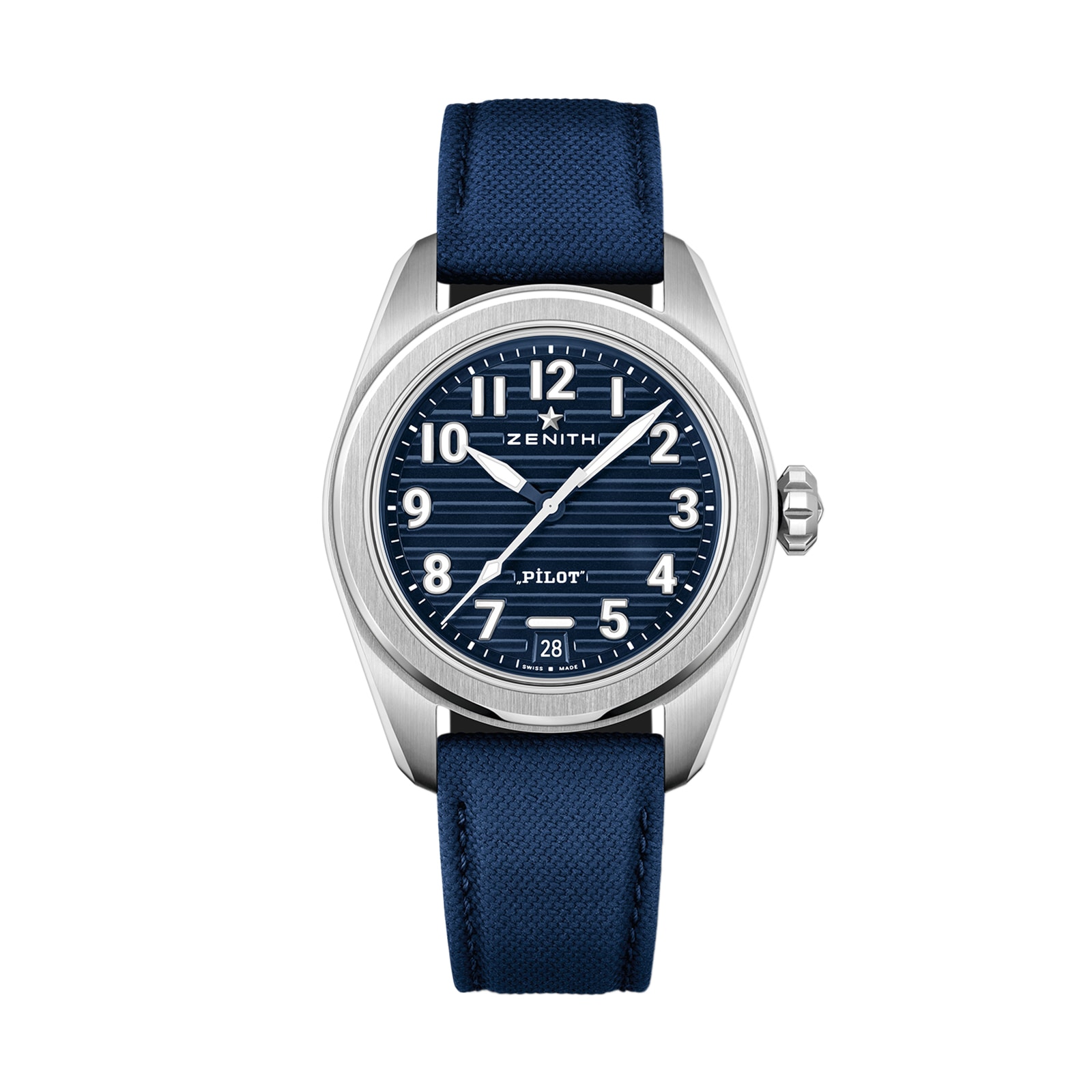 Zenith Pilot Automatic 40mm Mens Watch Blue 2 Straps