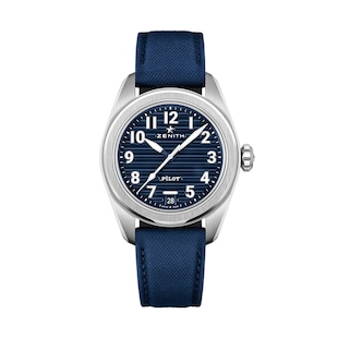 Zenith Pilot Automatic 40mm Mens Watch Blue 2 Straps