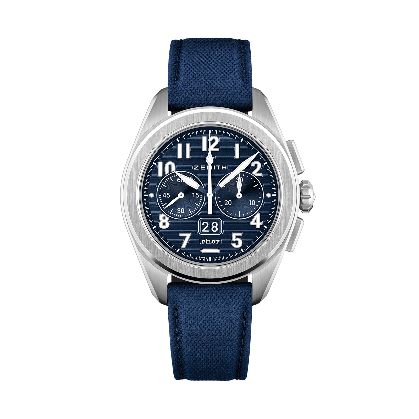 Zenith Pilot Automatic 42.5mm Mens Watch Blue 2 Straps 03.4000