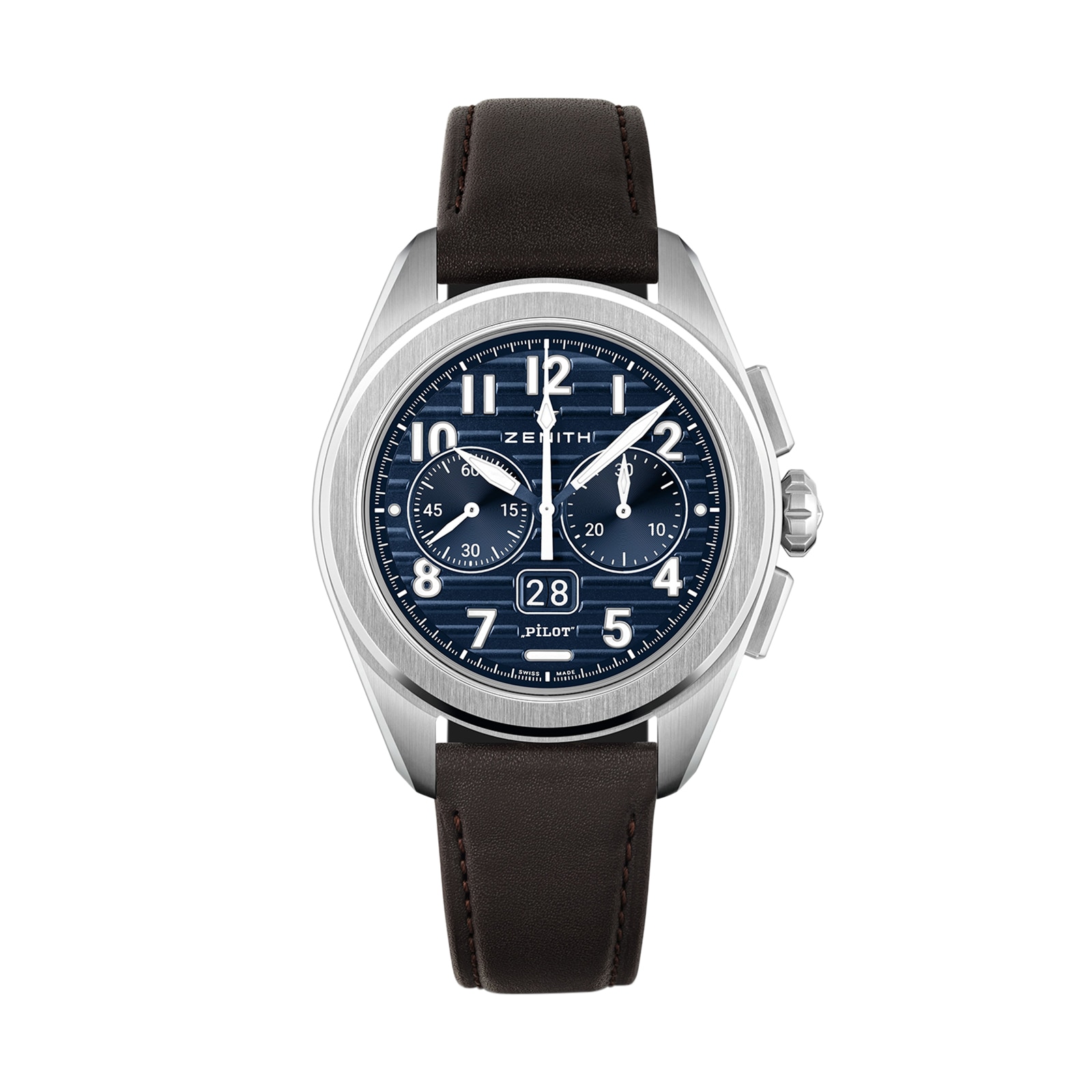 Zenith Pilot Automatic 42.5mm Mens Watch Blue 2 Straps