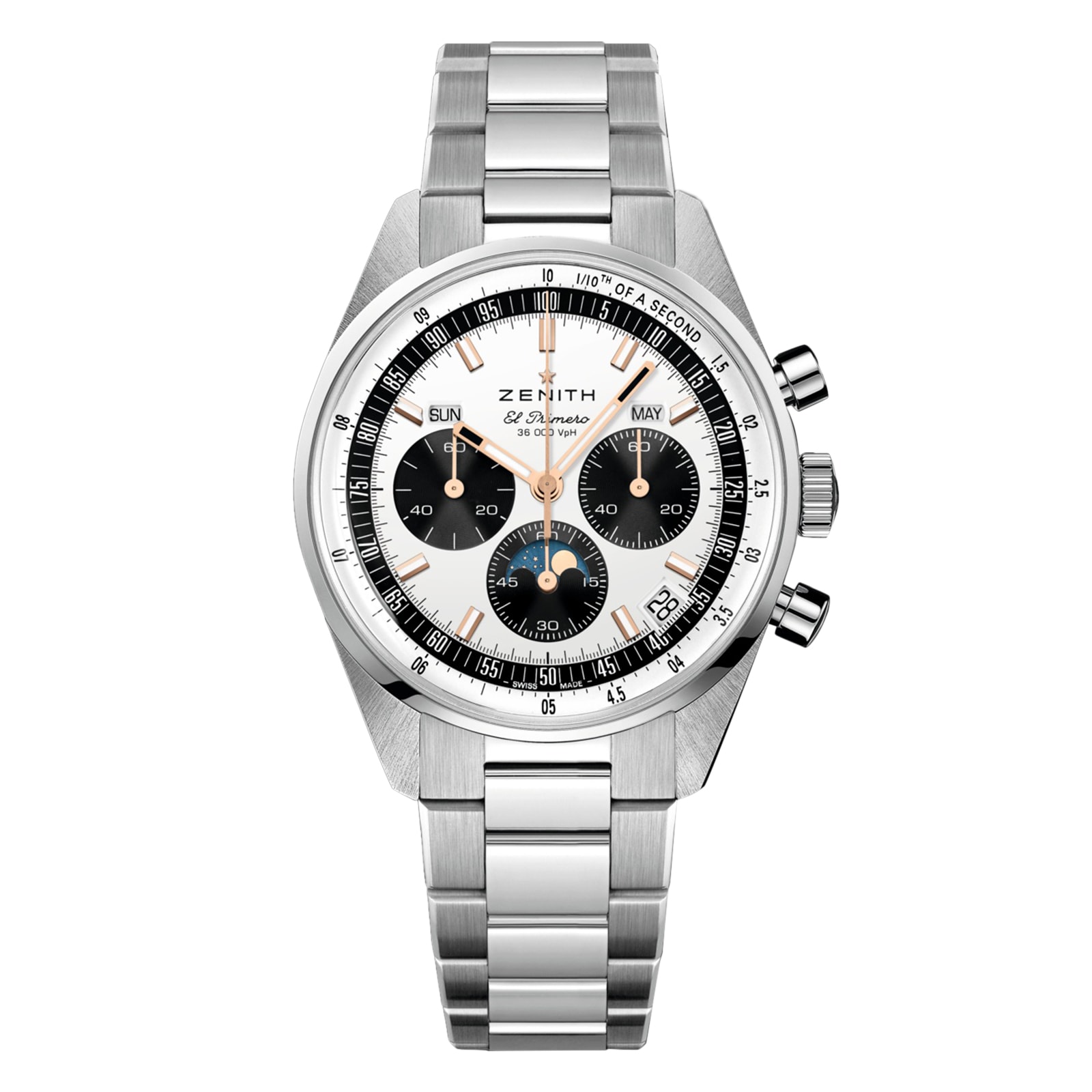 Zenith Chronomaster Original Steel 38mm Mens Watch Silver Zenith Chronomaster Original Steel 38mm Mens Watch Silver