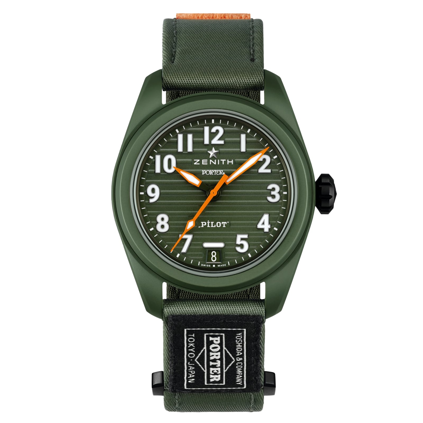 Zenith Pilot Automatic Porter Limited Edition 40mm Mens Watch Green Zenith Pilot Automatic Porter Limited Edition 40mm Mens Watch Green