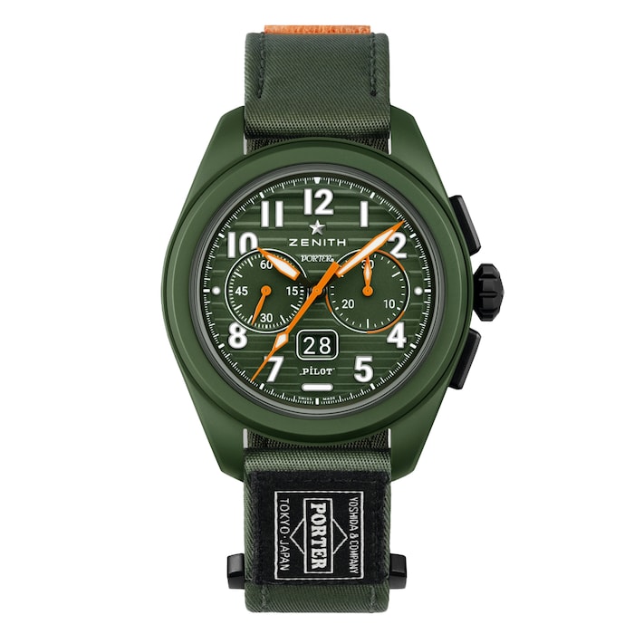 Zenith Pilot Big Date Flyback Porter Limited Edition 42.5mm Mens Watch Green