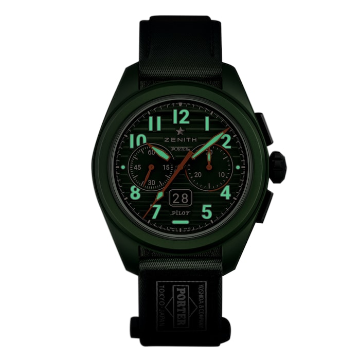 Zenith Pilot Big Date Flyback Porter Limited Edition 42.5mm Mens Watch Green