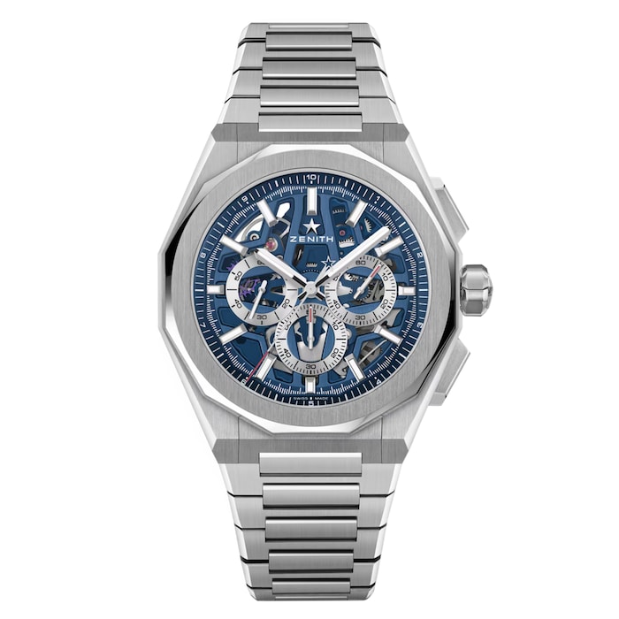 Zenith Defy Skyline Chronograph Skeleton 42mm Mens Watch Blue Interchangeable Strap