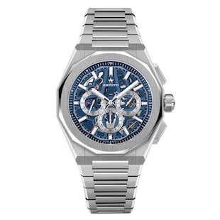 Zenith Defy Skyline Chronograph Skeleton 42mm Mens Watch Blue Interchangeable Strap
