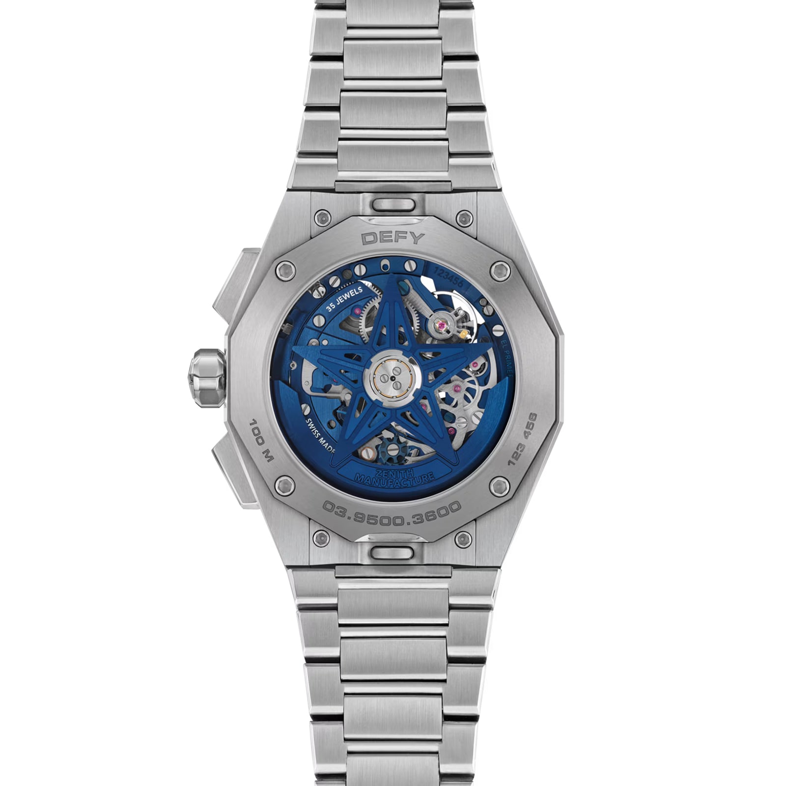 Zenith Defy Skyline Chronograph Skeleton 42mm Mens Watch Blue Interchangeable Strap