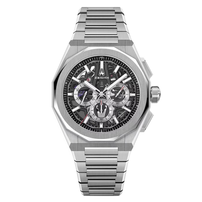 Zenith Defy Skyline Chronograph Skeleton 42mm Mens Watch Black Interchangeable Strap