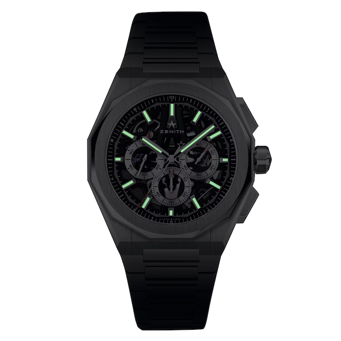 Zenith Defy Skyline Chronograph Skeleton 42mm Mens Watch Black Interchangeable Strap