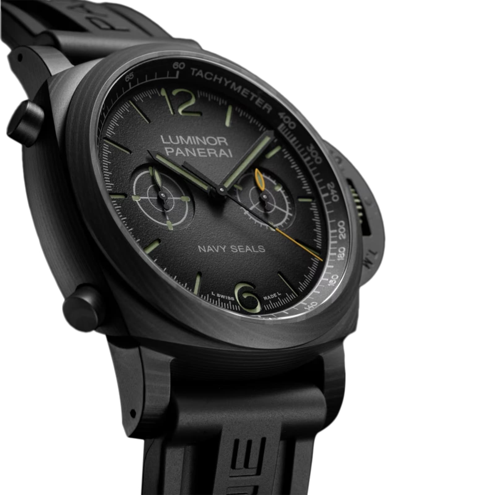 Panerai Luminor Chrono Carbotech Navy SEALs 44mm Mens Watch Black