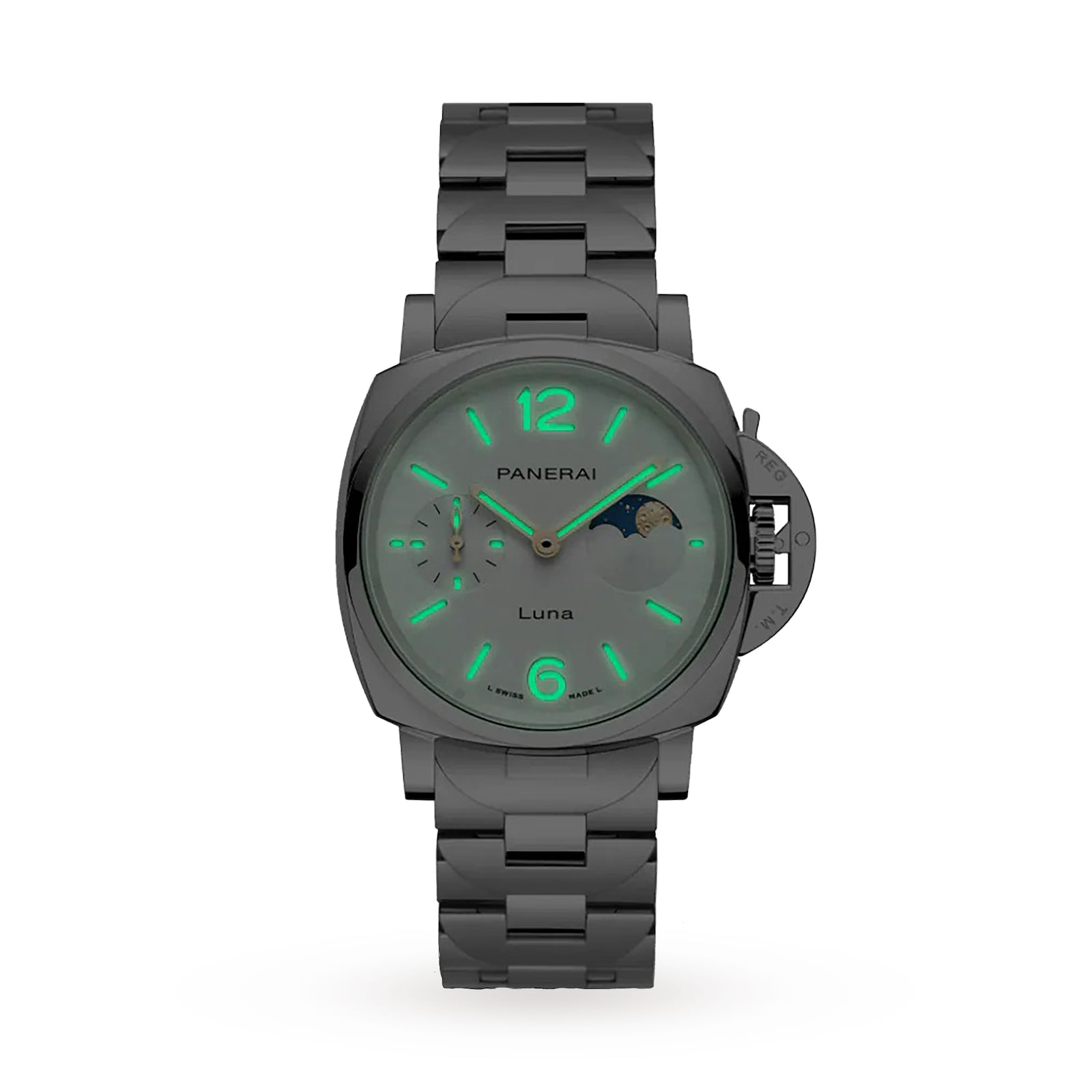 Panerai Luminor Due Luna 38mm Ladies Watch - Stainless Steel