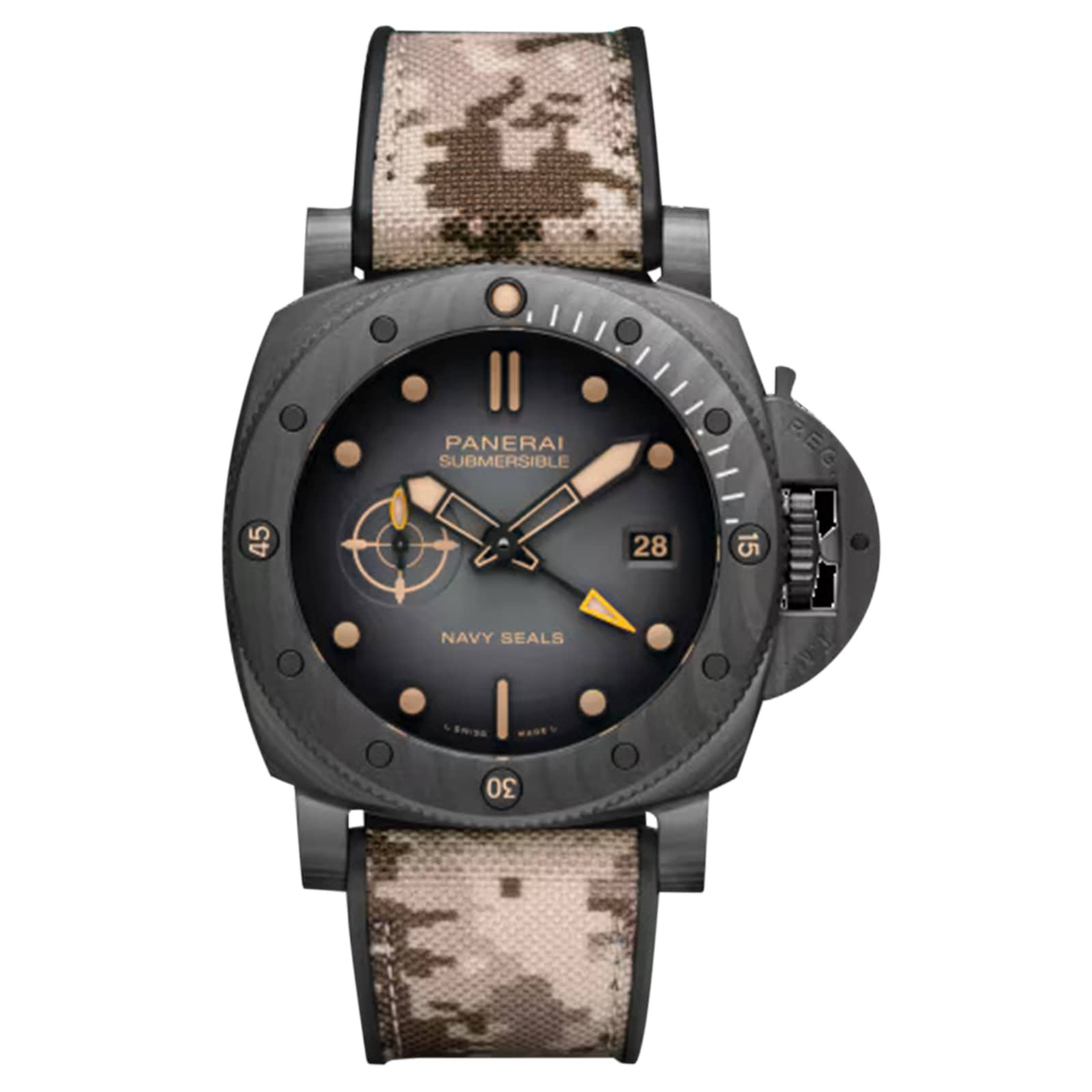 Panerai Submersible QuarantaQuattro GMT Navy SEALs Carbotech� 44mm Mens Watch