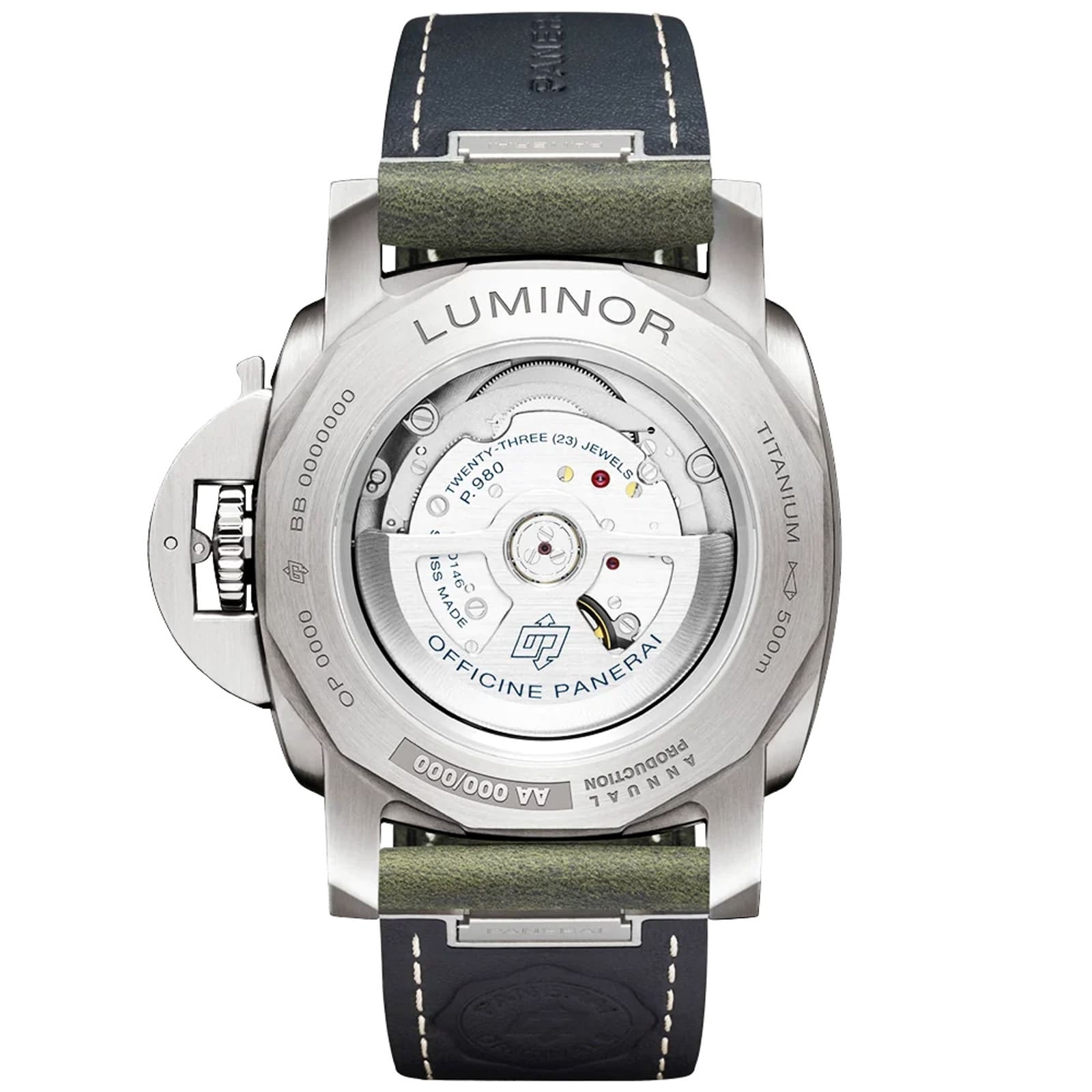 Panerai Luminor Marina Titanio 44mm Mens Watch Green Panerai Luminor Marina Titanio 44mm Mens Watch Green