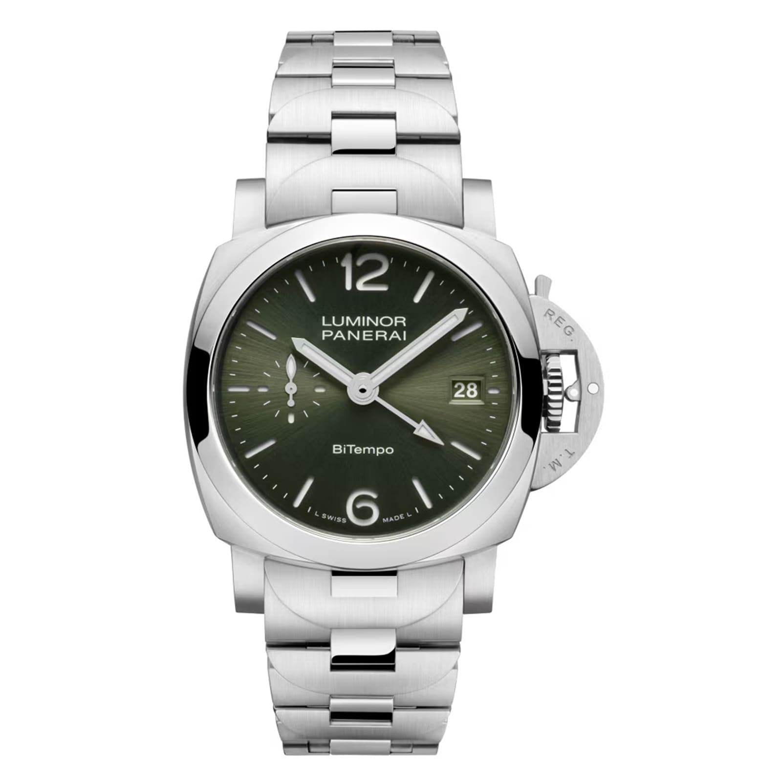 Panerai Luminor Quaranta BiTempo 40mm Mens Watch Green