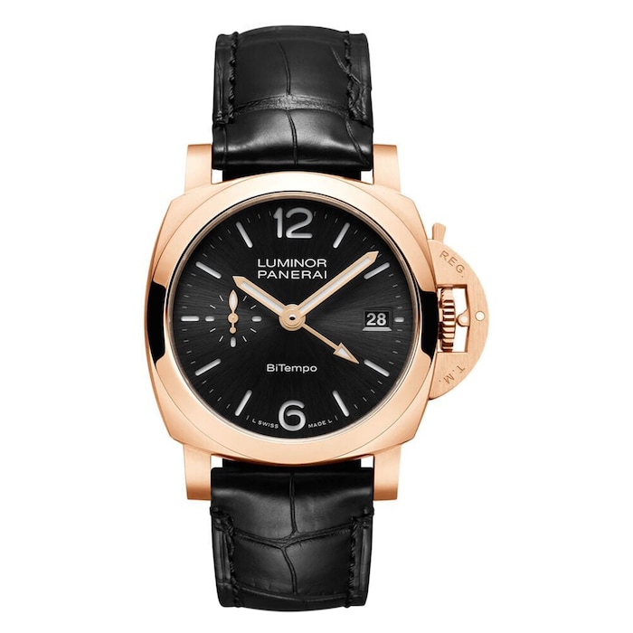 Panerai Luminor Quaranta BiTempo Goldtech 40mm Mens Watch Black