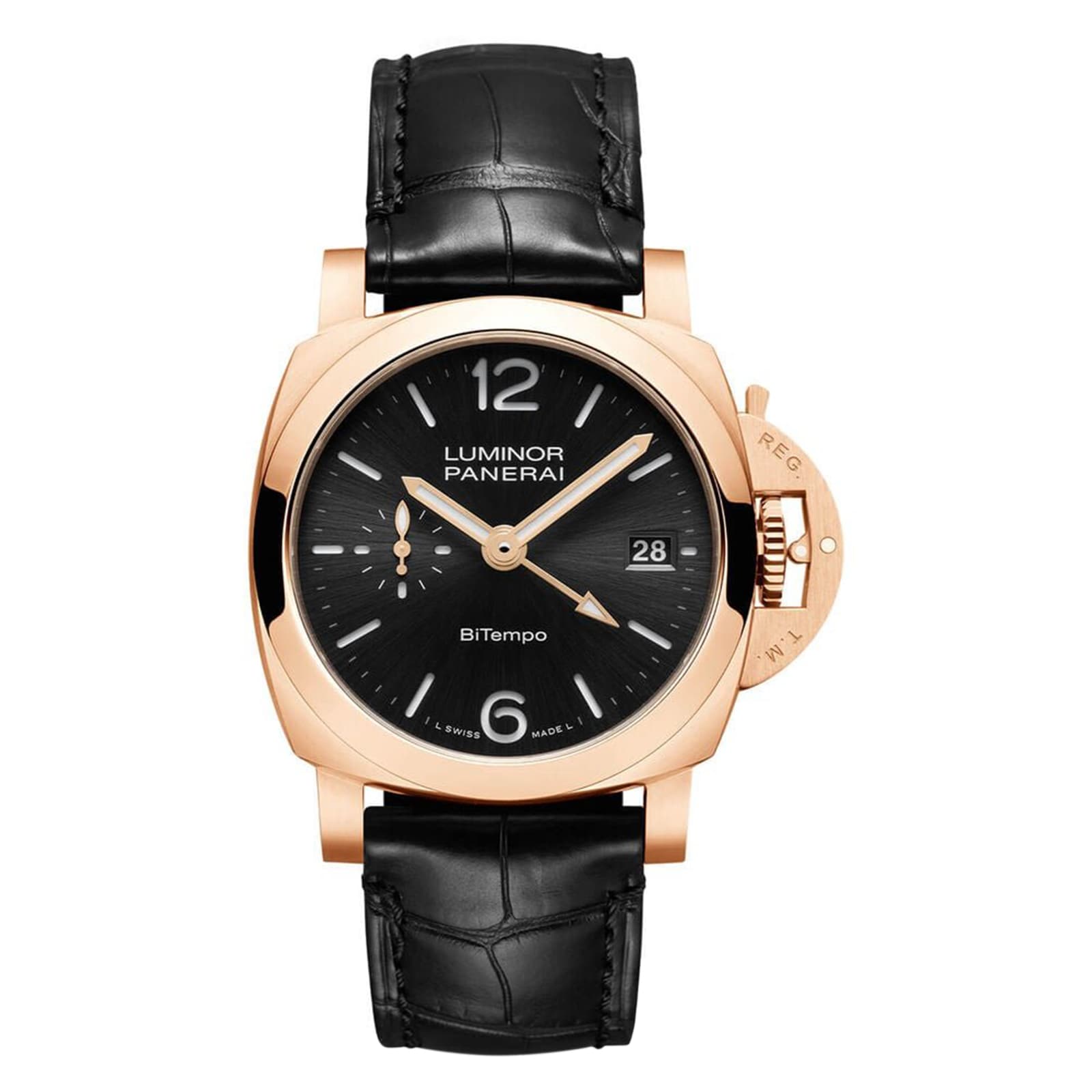 Panerai Luminor Quaranta BiTempo Goldtech 40mm Mens Watch Black