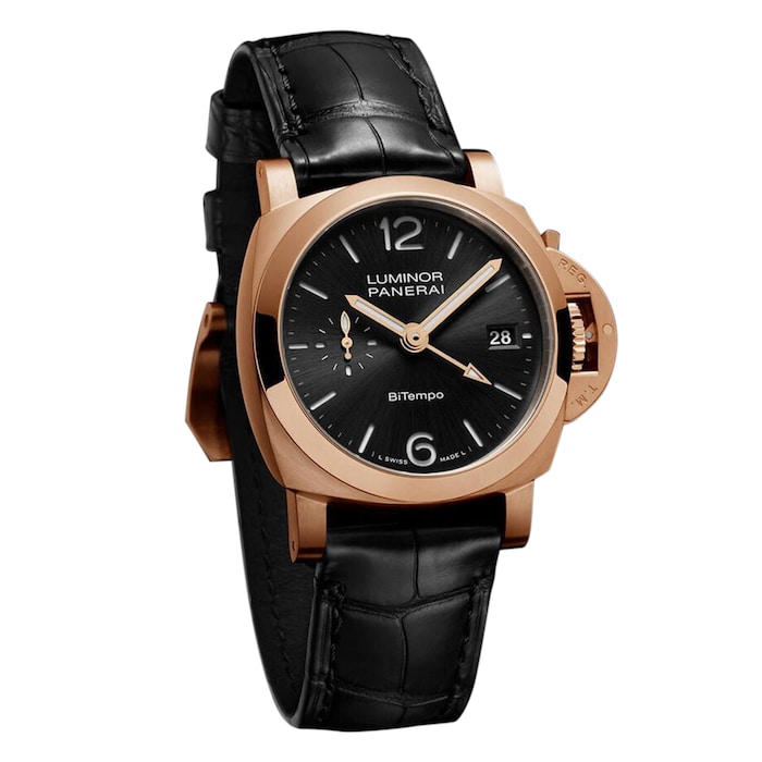 Panerai Luminor Quaranta BiTempo Goldtech 40mm Mens Watch Black