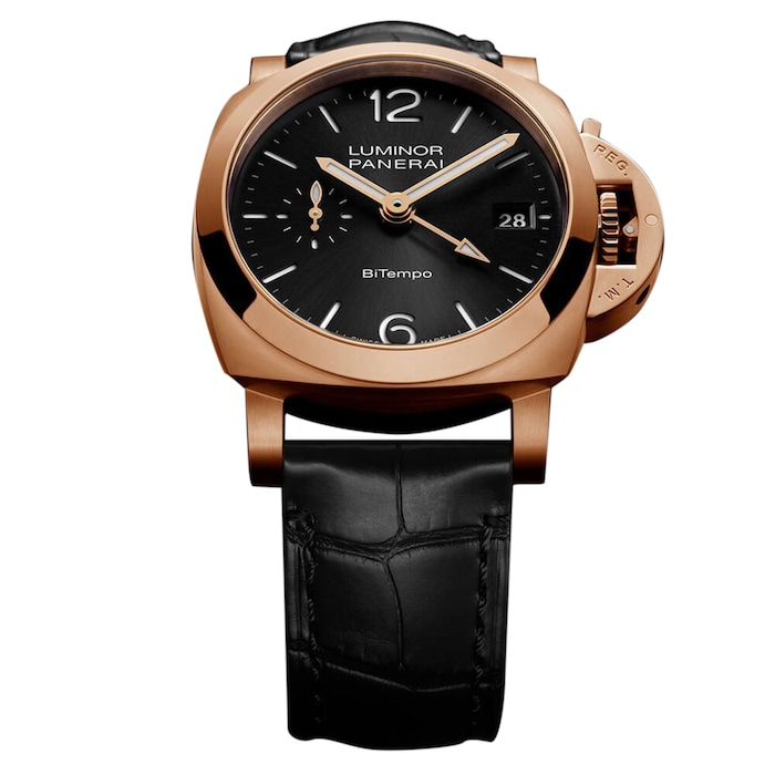 Panerai Luminor Quaranta BiTempo Goldtech 40mm Mens Watch Black