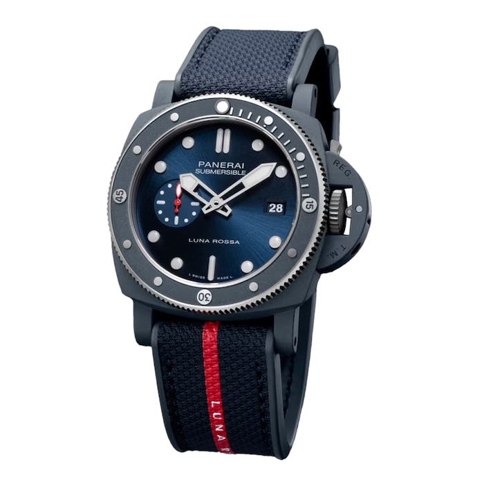 Panerai Submersible QuarantaQuattro Luna Rossa Ti-Ceramitech 44mm Mens Watch Navy