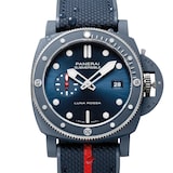 Panerai Submersible QuarantaQuattro Luna Rossa Ti-Ceramitech 44mm Mens Watch Navy