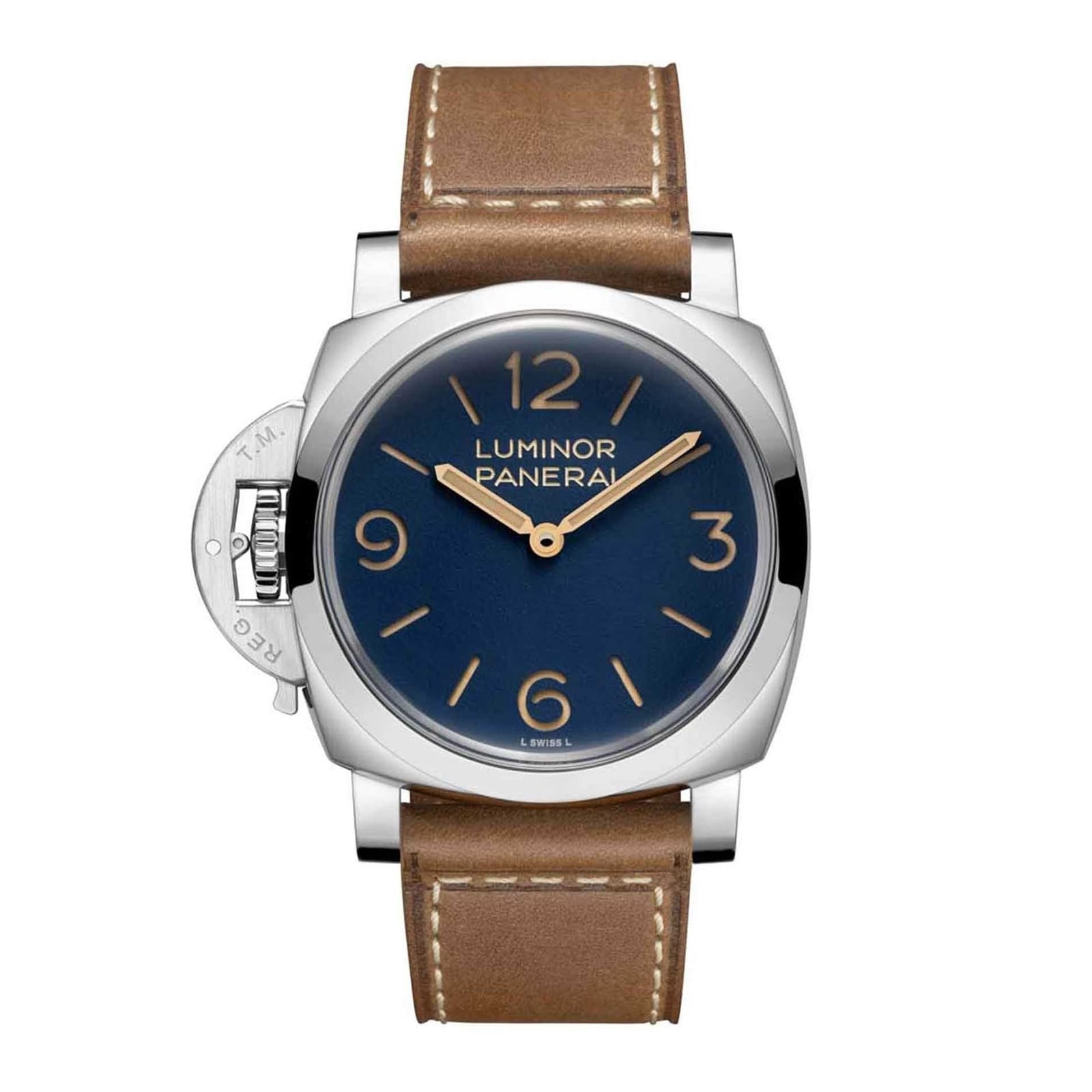 Panerai Luminor Destro 44mm Mens Watch Blue - Interchangeable Strap