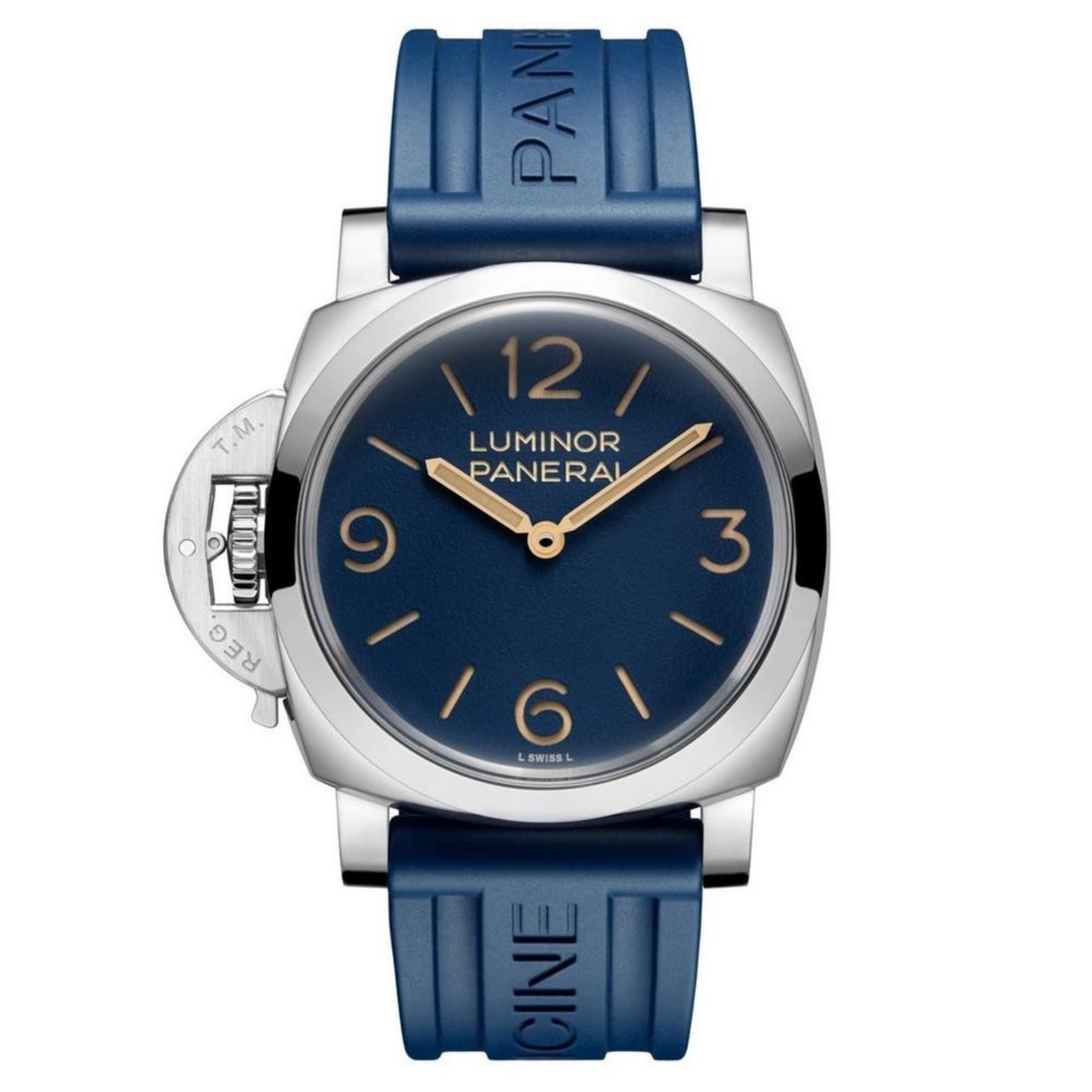 Panerai Luminor Destro 44mm Mens Watch Blue - Interchangeable Strap