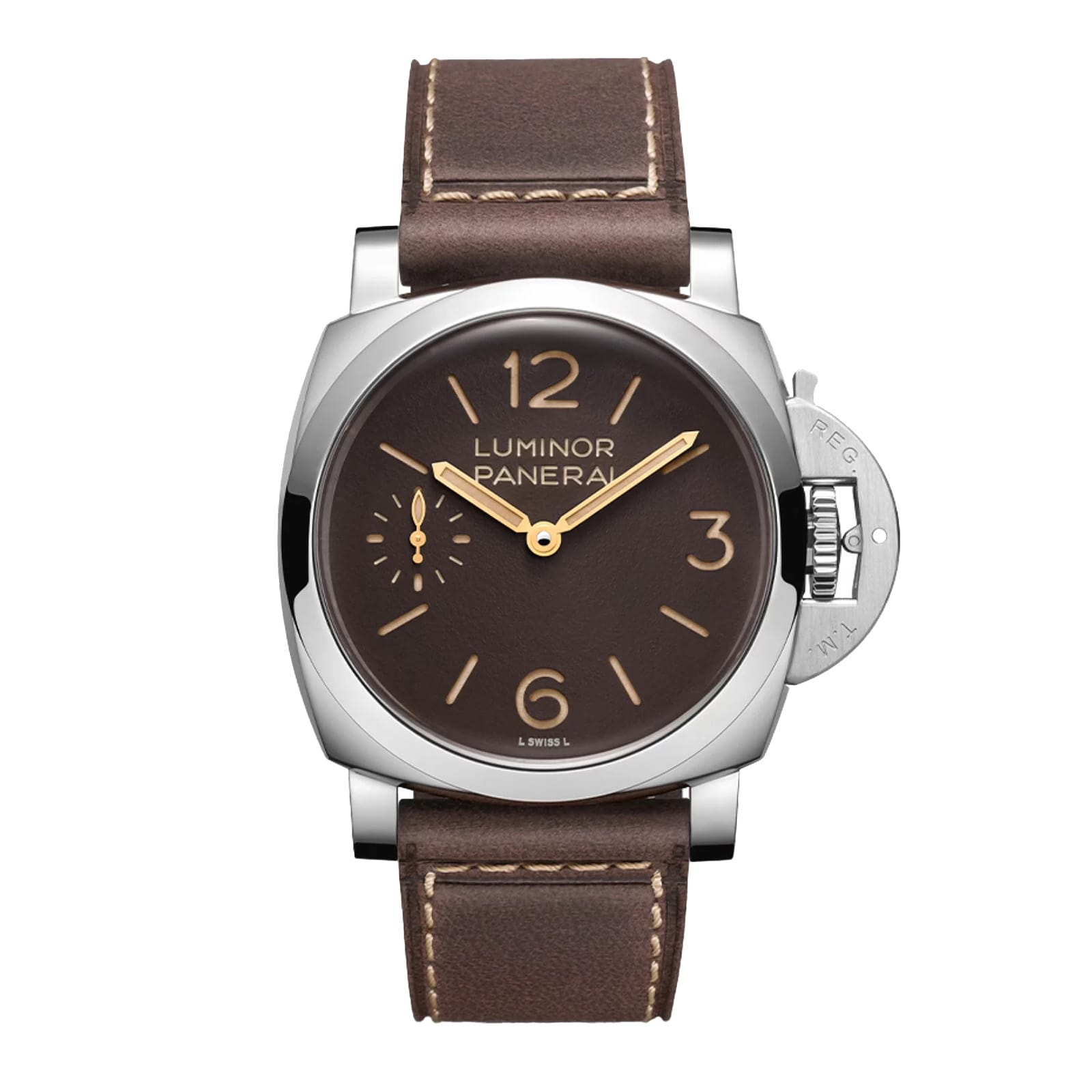 Panerai Luminor 44mm Mens Watch Brown - Interchangeable Strap Panerai Luminor 44mm Mens Watch Brown - Interchangeable Strap