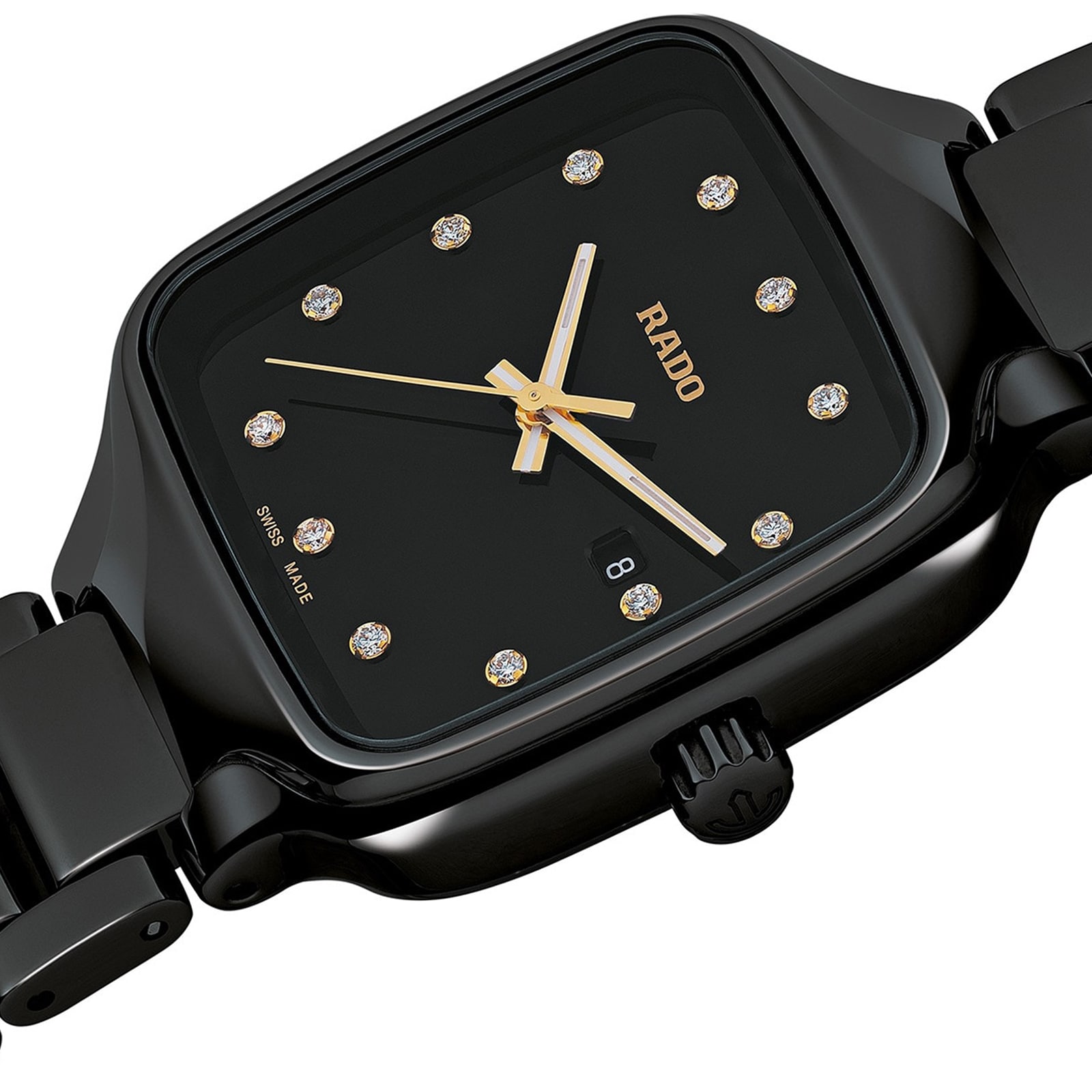 rado true square ceramic diamond ladies watch