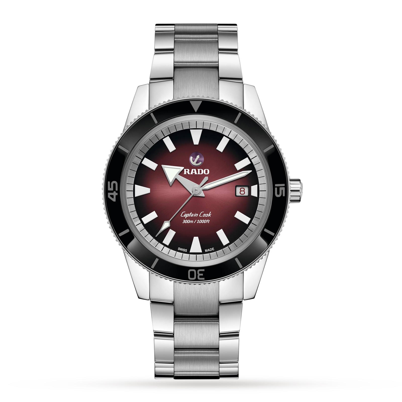 Rado Captain Cook Red Automatic 42mm Mens Watch R32105353 Mappin