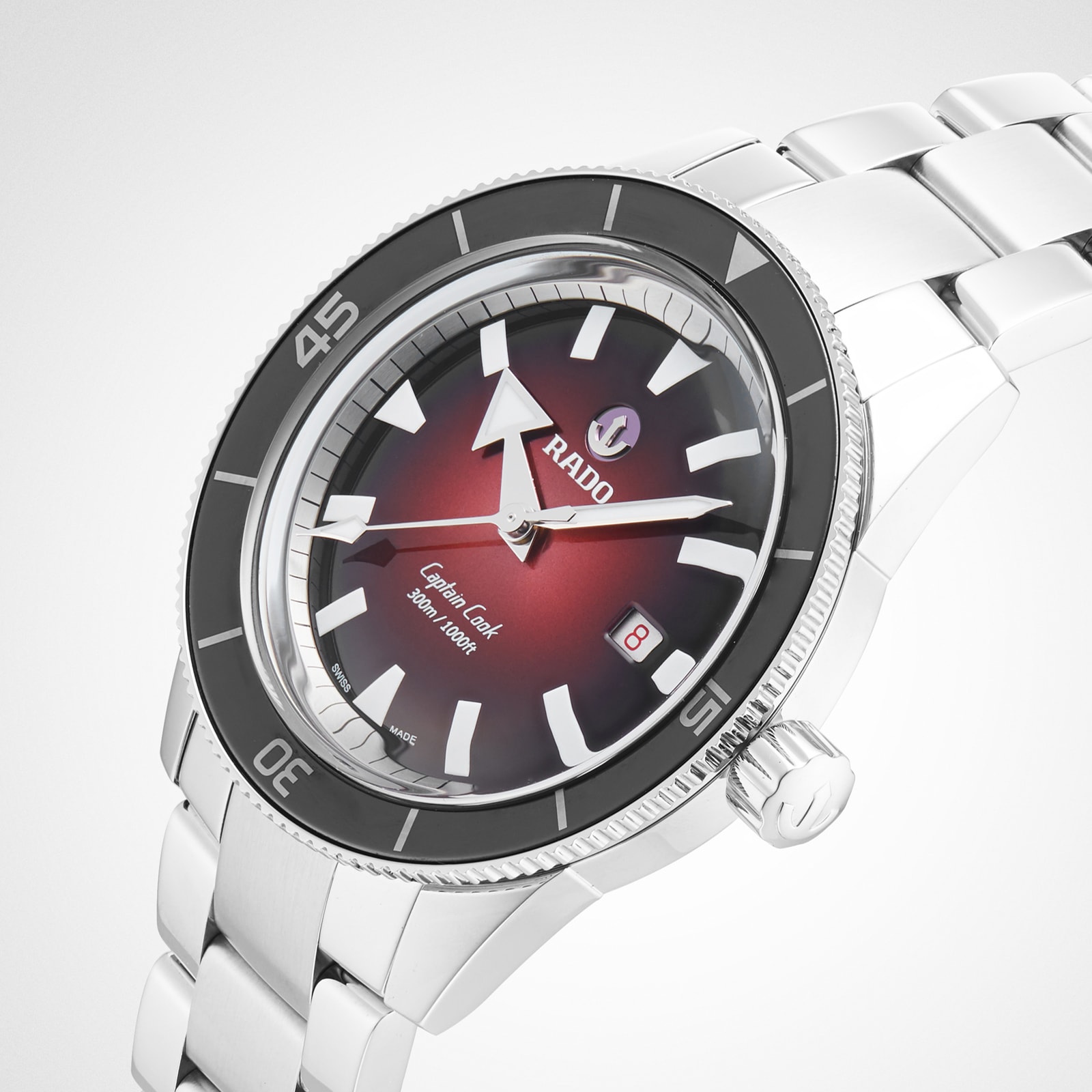 Rado Captain Cook Red Automatic 42mm Mens Watch R32105353 Mappin