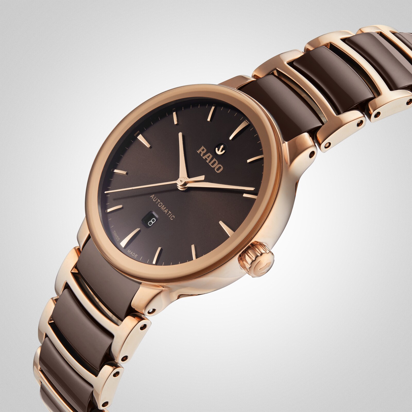 Zoom Rado Watch Rado Centrix Automatic 30.5mm Ladies Watch Brown R30019302 | Watches Of ...