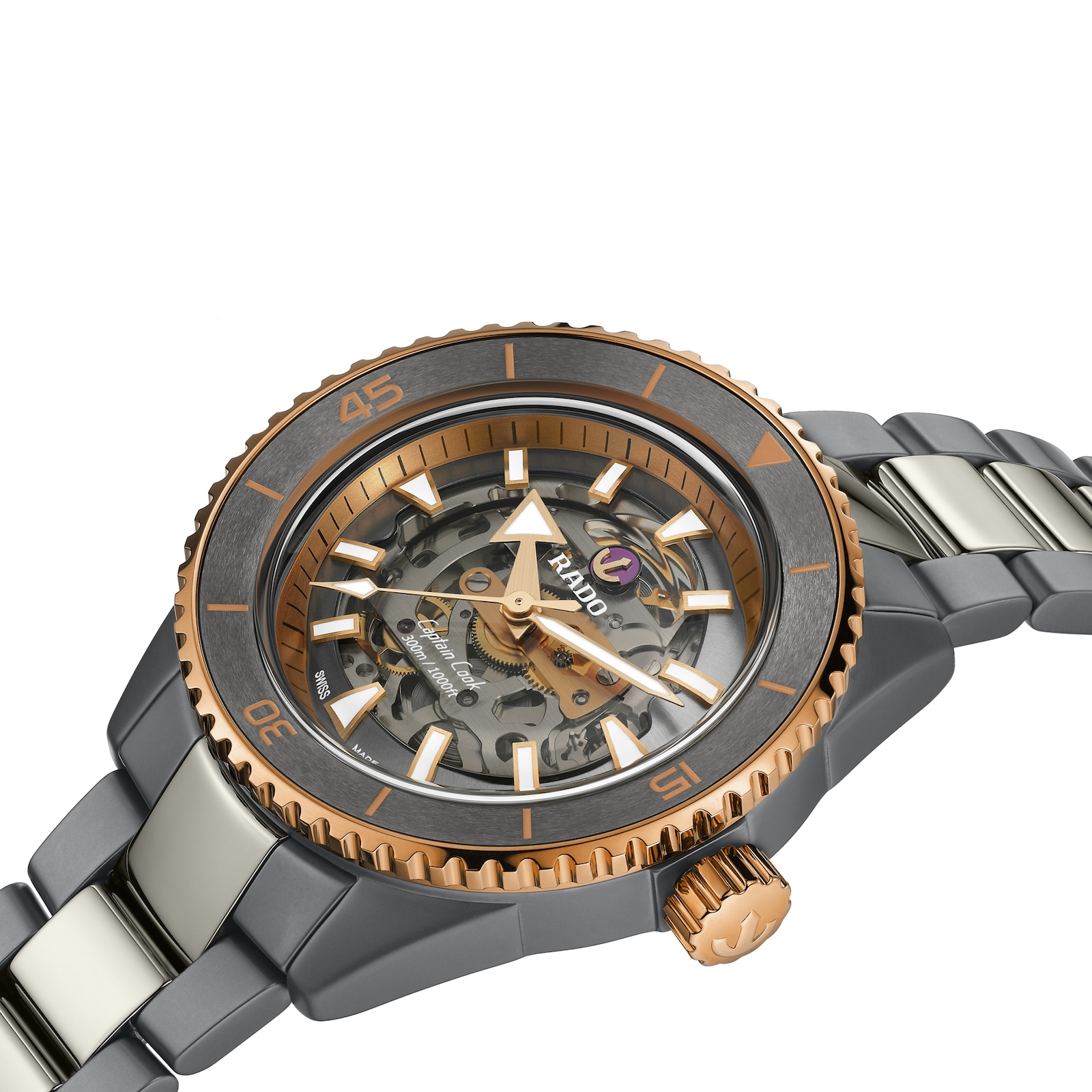 Rado Captain Cook High-Tech Ceramic Skeleton 43mm Mens Watch