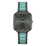 Rado True Square Thinline X Les Couleurs Le Corbusier 37mm Limited Edition Unisex Watch Grey And Green