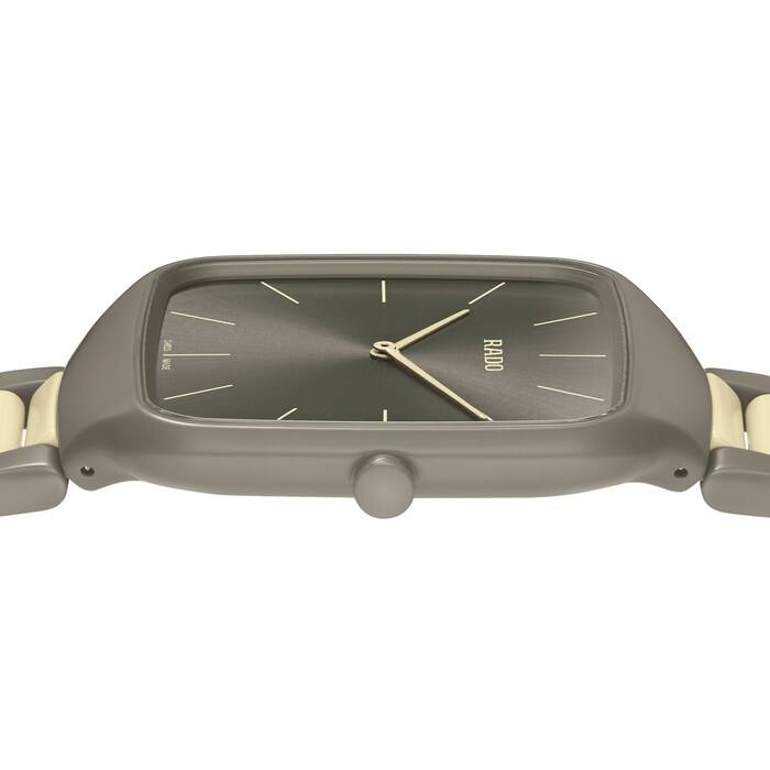 Rado True Square Thinline X Les Couleurs Le Corbusier 37mm Limited Edition Unisex Watch Grey And Cream