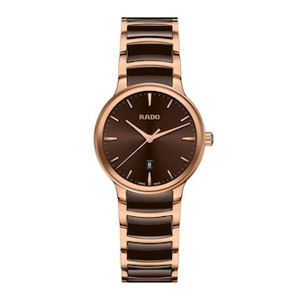 Rado Centrix 30mm Stainless Steel Ladies Watch Brown Rado Centrix 30mm Stainless Steel Ladies Watch Brown