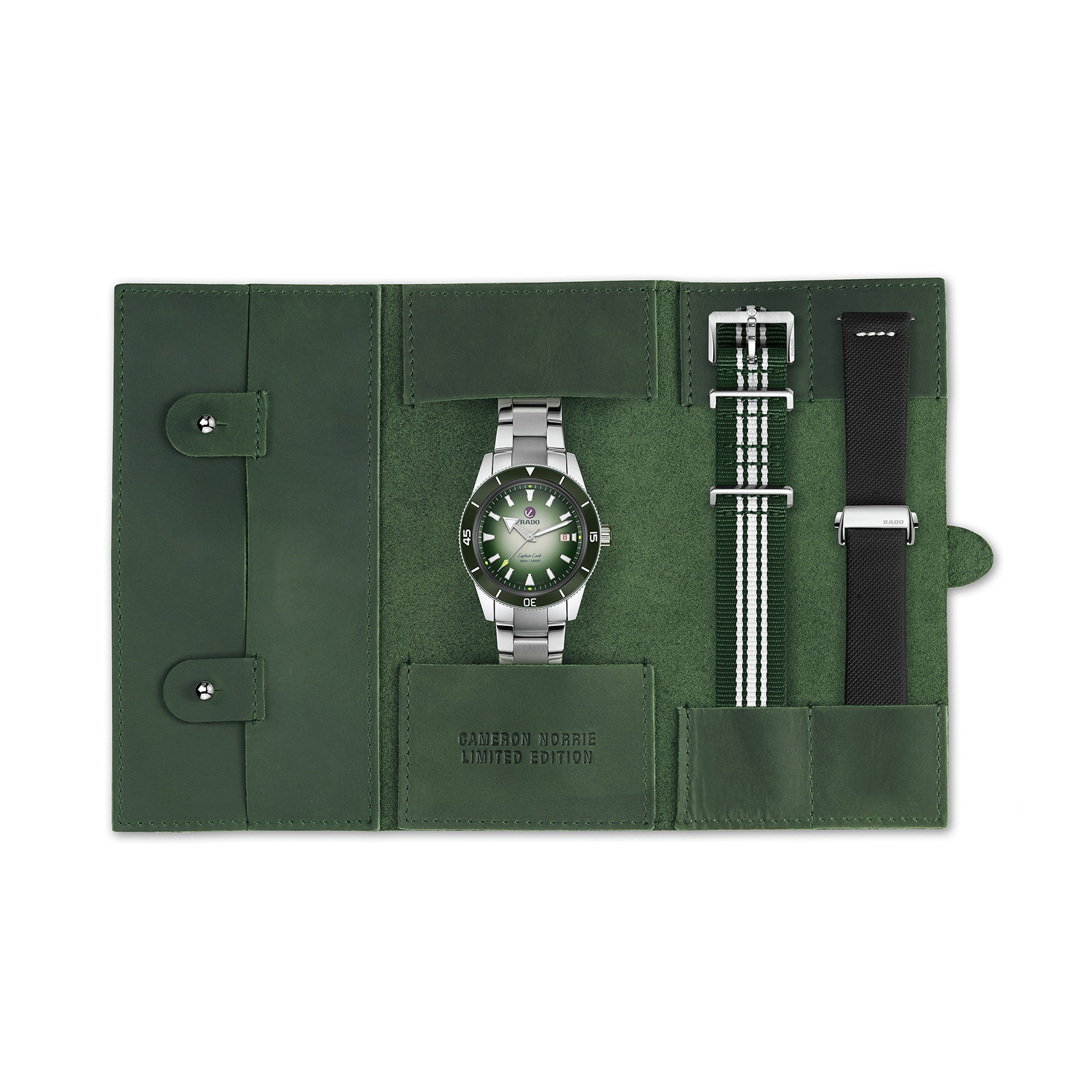 Rado Captain Cook X Cameron Norrie Limited Edition 42mm Mens Watch 3 Strap Set
