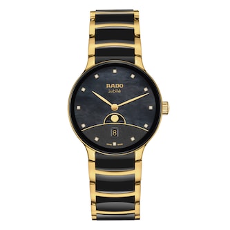 Rado Centrix Moonphase 35mm Ladies Watch Black