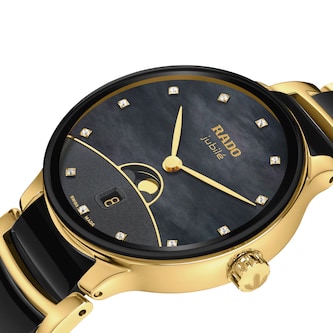 Rado Centrix Moonphase 35mm Ladies Watch Black