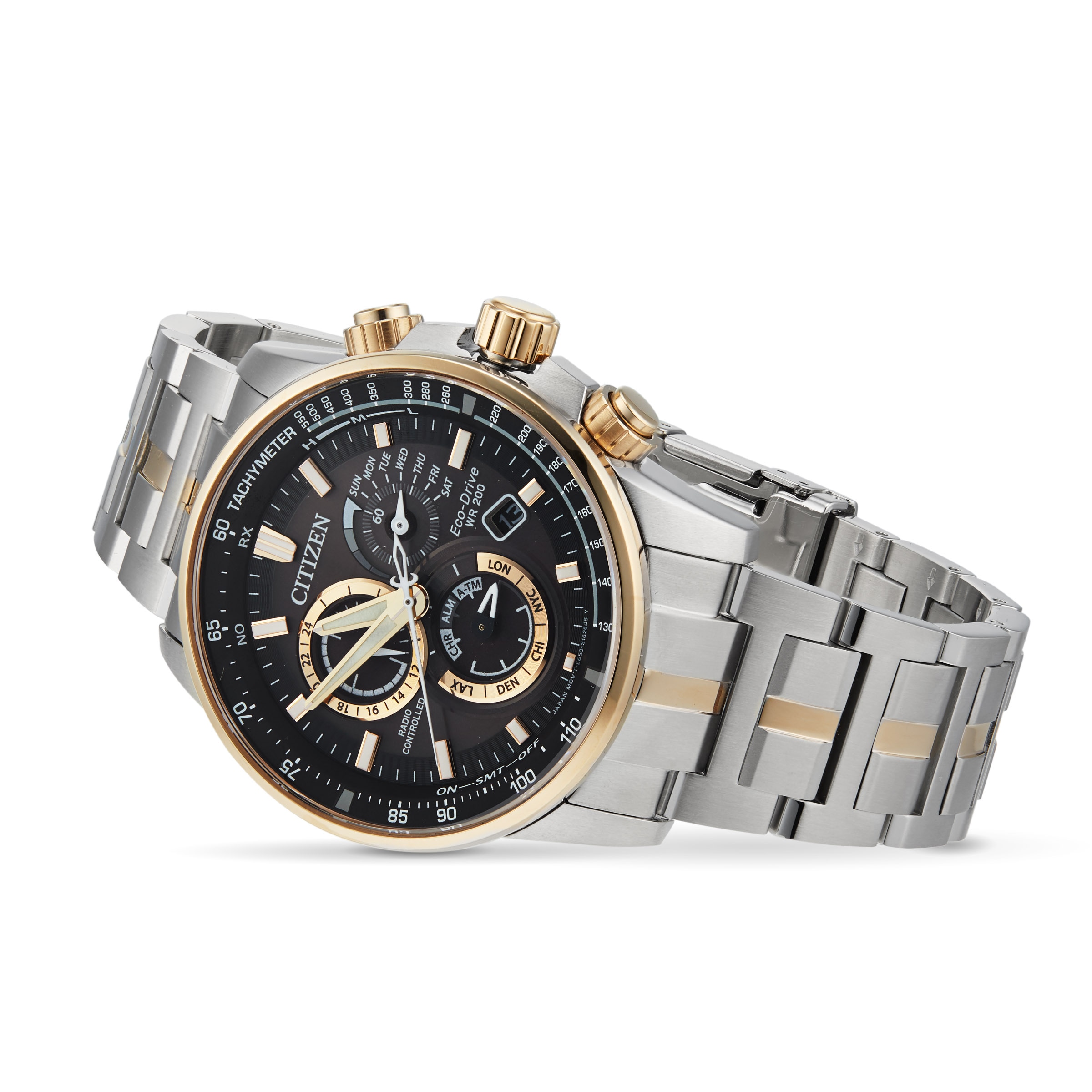 Men's citizen outlet watch with diamonds