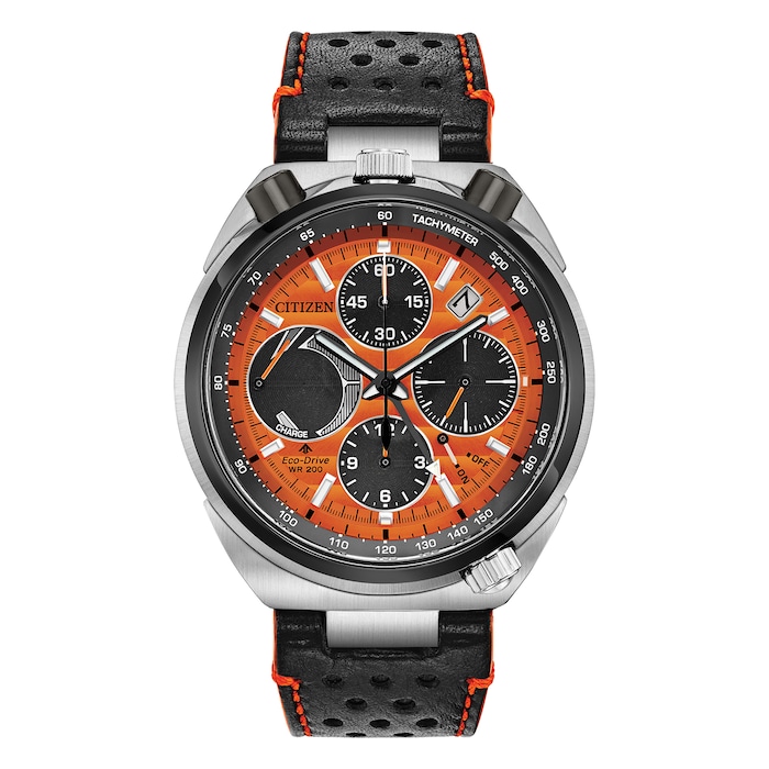 Citizen Promaster Bullhead Racing Chronograph Limited Edition 45mm Mens Watch Orange